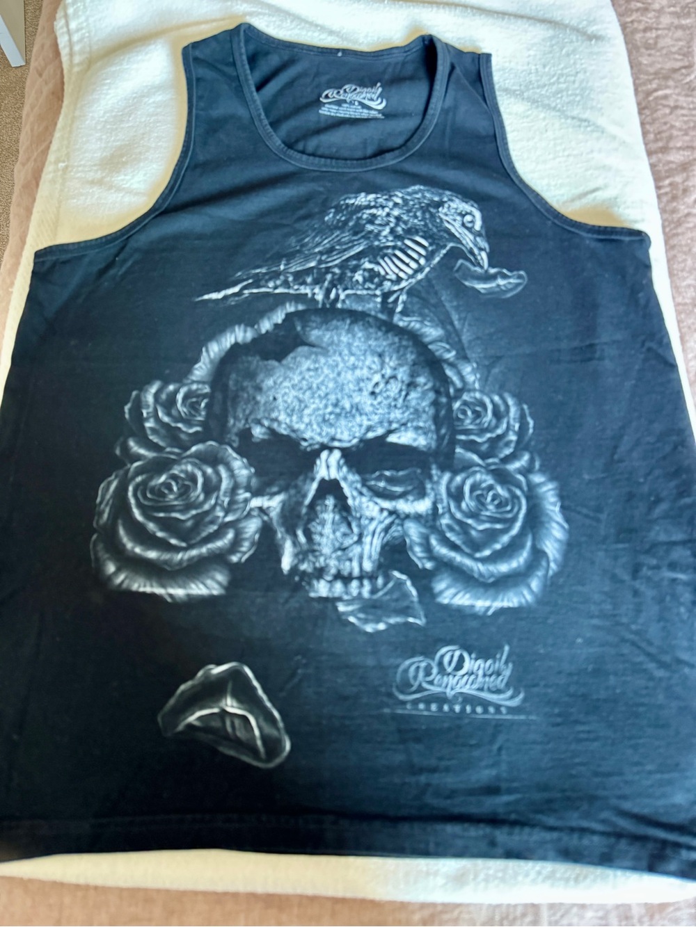 Black Skull & Raven Graphic Tank